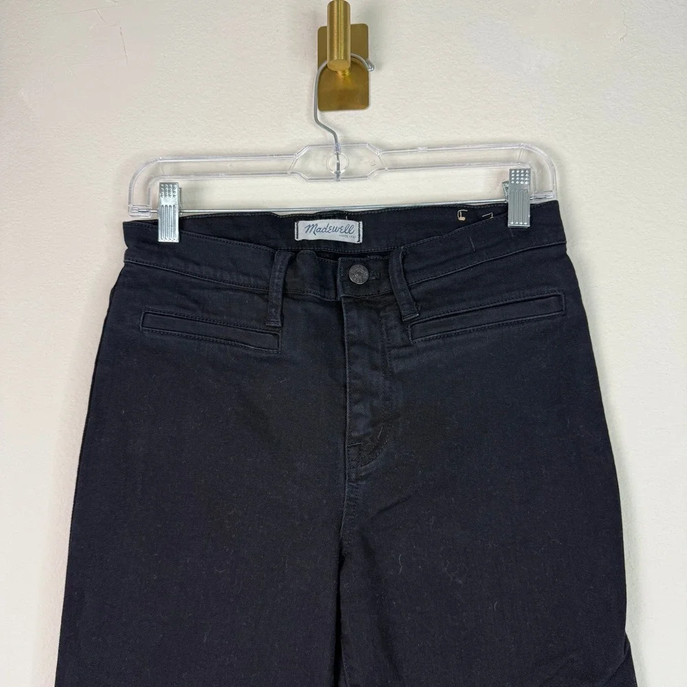 Madewell Jeans Womens 28 Flea Market Flare Black High Rise Stretch Denim Pants